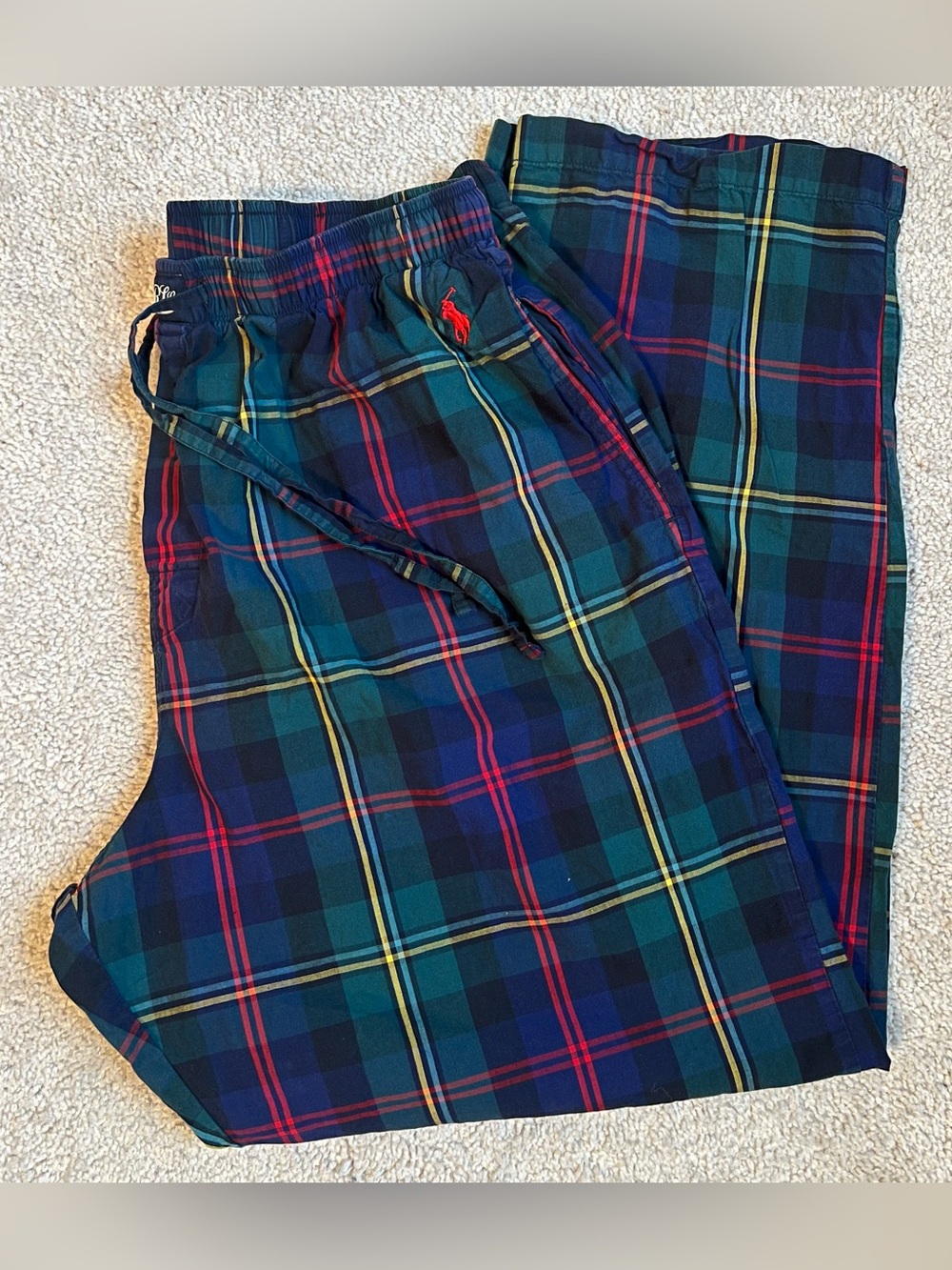 Polo by Ralph Lauren Kids Navy & Green Plaid Lounge Pants